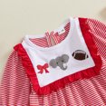 thumbnail image 6 of Cjfdfy Newborn Baby Girl Game Day Fall Outfit Animal Football Season Stripe Long Sleeve Ruffled Bow Collar Romper Infant Cute My First Football Season Fall Winter Clothes 0-18M, 6 of 9