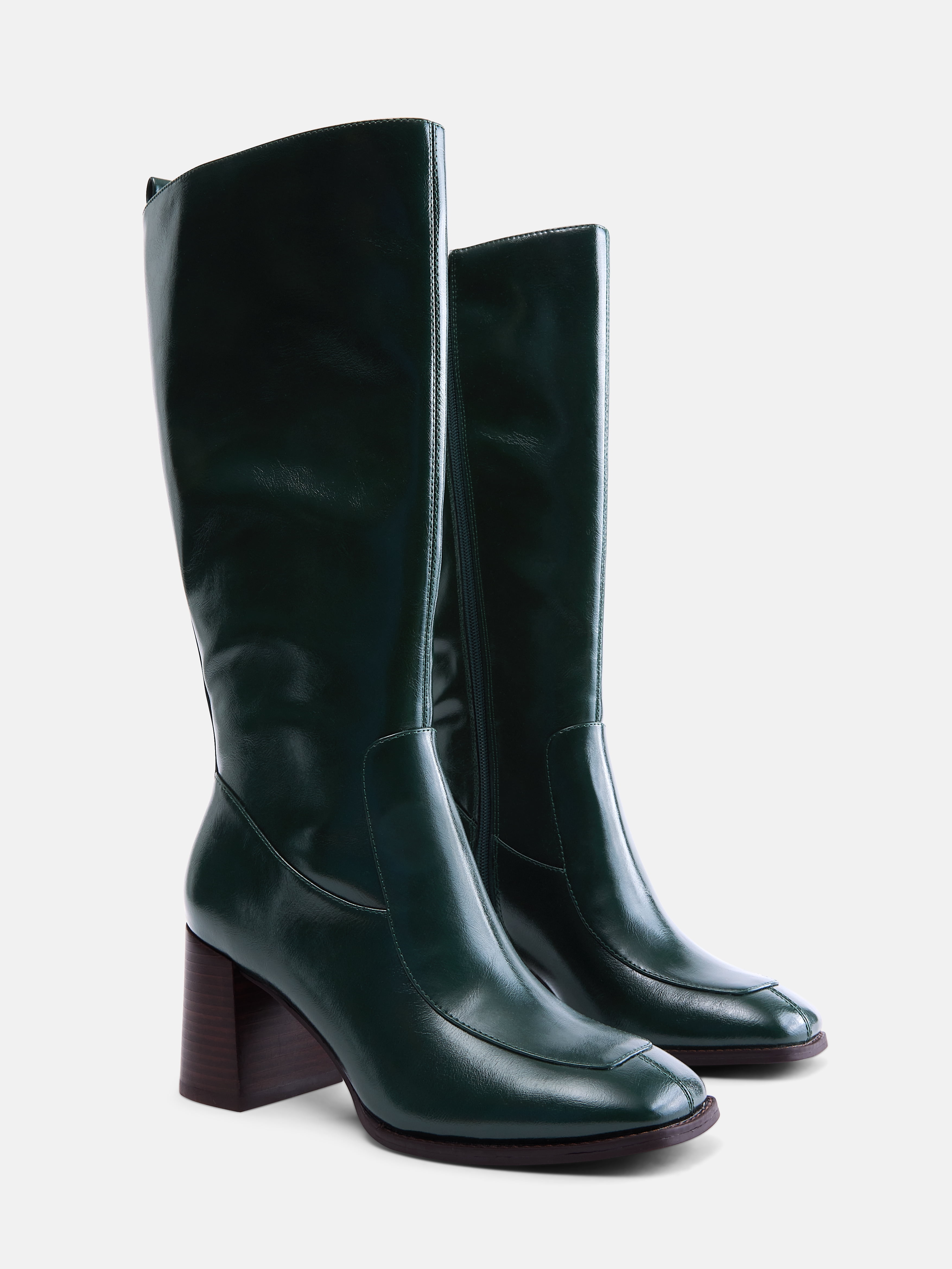 Free Assembly Women's Faux Leather Square Toe Tall Boots