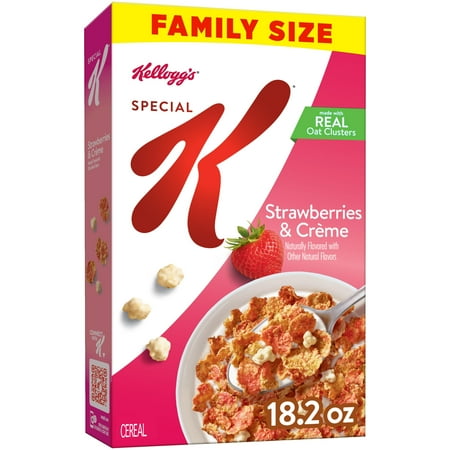 Kellogg's Special K Strawberries and Creme Breakfast Cereal Family Size Box, 18.2 oz