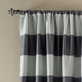 thumbnail image 3 of Lush Decor Stripe Room Darkening 95" x 52" Stripe Navy 100% Polyester 3" Rod Pocket 2-Pc Set Window Panel, 3 of 9