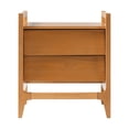 thumbnail image 2 of 22" Angle-Face Solid Wood 2-Drawer Nightstand - Caramel, 2 of 11