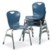 Virco Zuma Ergonomic Stack Chair, 18" High Bucket Seat, Blueberry, 4 Carton by VIRCO, INC.