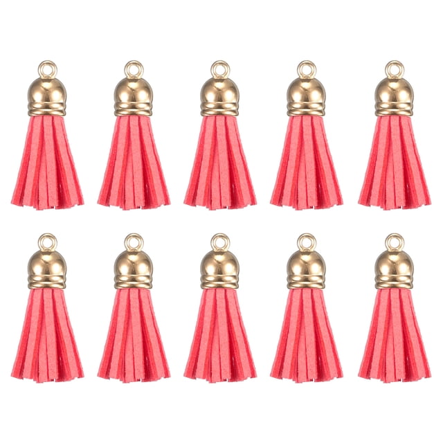 Llavero de cuero con borla Unique Bargains 50uds Claro Rojo