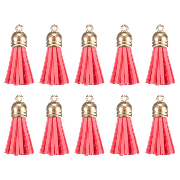Llavero de cuero con borla Unique Bargains 50uds Claro Rojo