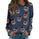 thumbnail image 1 of Gibobby Sudadera de Navidad para Mujer Navidad cuello redondo vacaciones manga larga de nieve muñeco de nieve Santa hombro suéter sin capucha(Azul oscuro,G), 1 of 4