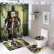 thumbnail image 1 of Matilda-theme 4-Piece Shower Curtain Set with Rugs, Waterproof Bathroom Decor Set Includes Bath Mat, U-Shaped Rug, Toilet Lid Cover and Curtain with Hooks, 1 of 6