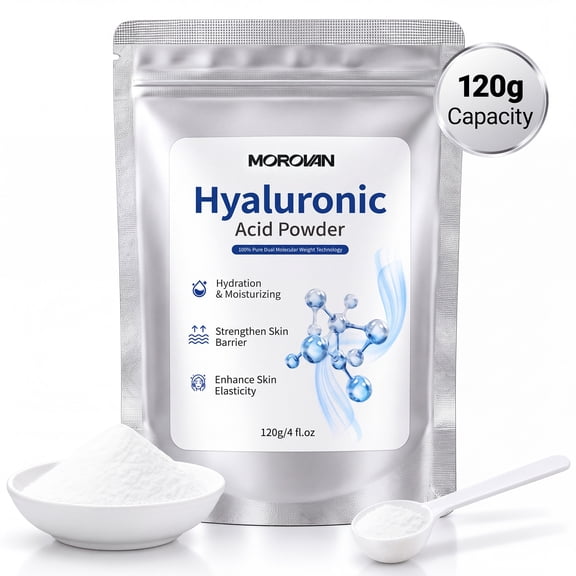Morovan Hyaluronic Acid Powder Pure Moisturizing Skin Care Powder for Face 4 fl oz