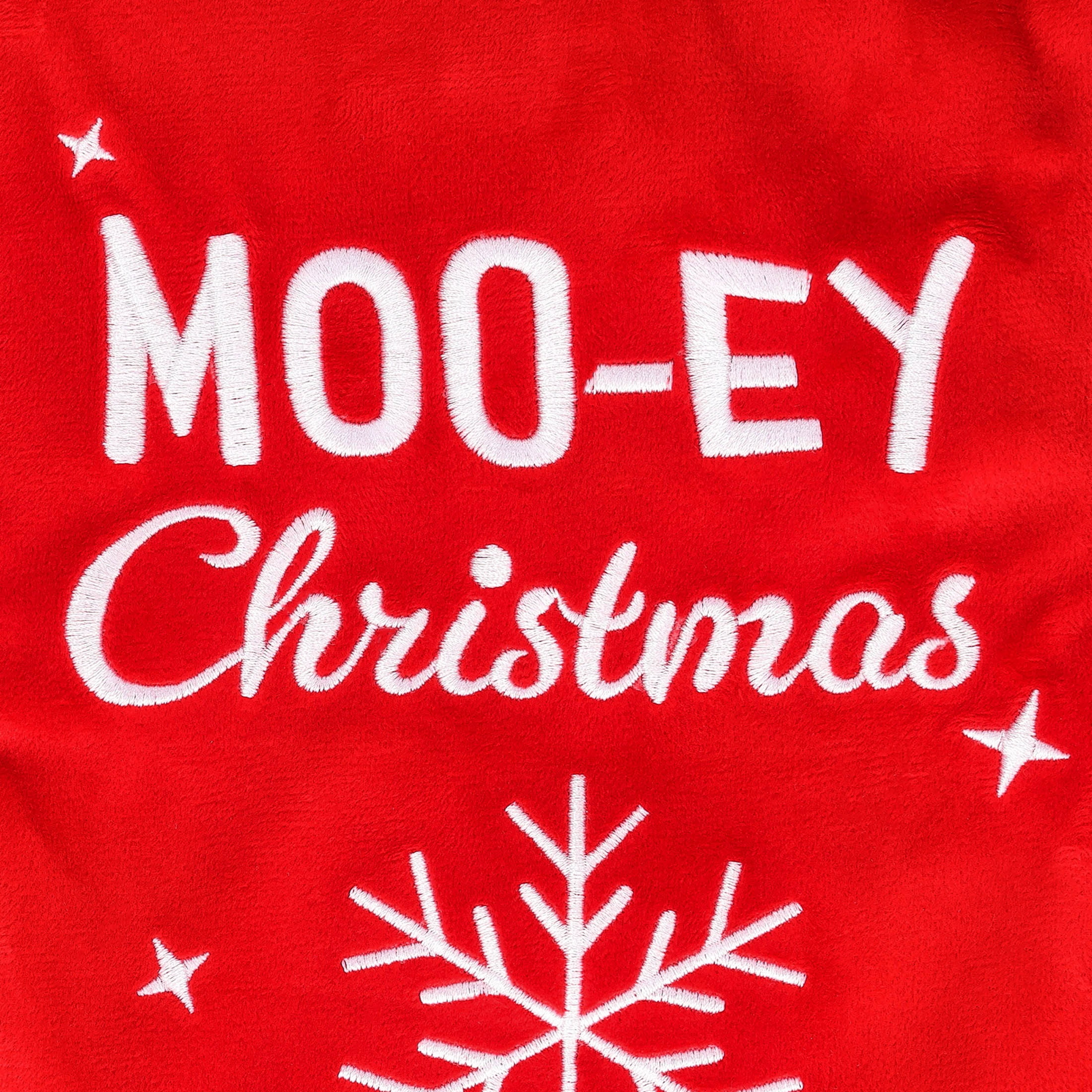 Holiday Time Moo‑ey Christmas Stocking with Plush Cow Head, 1 Piece