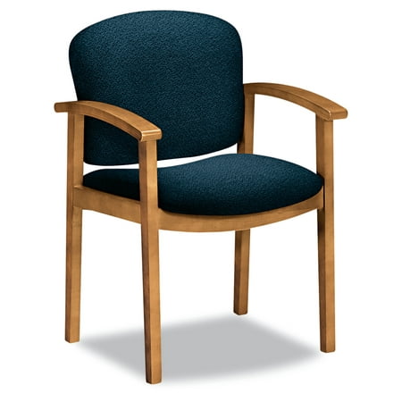 UPC 089192982172 product image for HON 2111 Invitation Reception Series Wood Guest Chair, Harvest/Solid Blue Fabric | upcitemdb.com