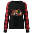 thumbnail image 4 of IROINNID Christmas Shirts for Women Classic Crewneck Plaid Pullover New Year Print Long Sleeve Blouse Tops,Red, 4 of 5