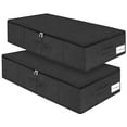 thumbnail image 1 of Almacenamiento debajo de la cama, paquete de 2 bolsas de almacenamiento debajo de la cama con tapa, organizador de cajones de almacenamiento de ropa resistente y plegable con 3 asas, caja de almacenam, 1 of 5