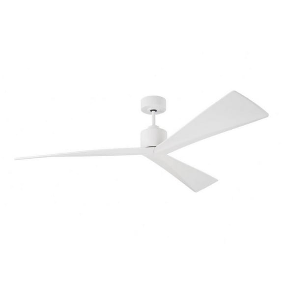3 Blade Ceiling Fan in Modern Style 60 inches Wide By 12.5 inches High-Matte White Finish Bailey Street Home 96-Bel-3087734