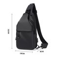 thumbnail image 2 of Mochila bandolera pequeña negra tipo bandolera para hombre y mujer, ligera, con una sola correa, para senderismo, ciclismo, viajes, 2 of 7