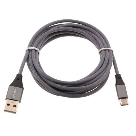 10ft USB-C Cable For Verve Connect, ZMax 11 - Extra Long Fast Charger Power Cord Type-C Sync Wire Gray for Consumer Cellular Verve Connect, ZMax 11