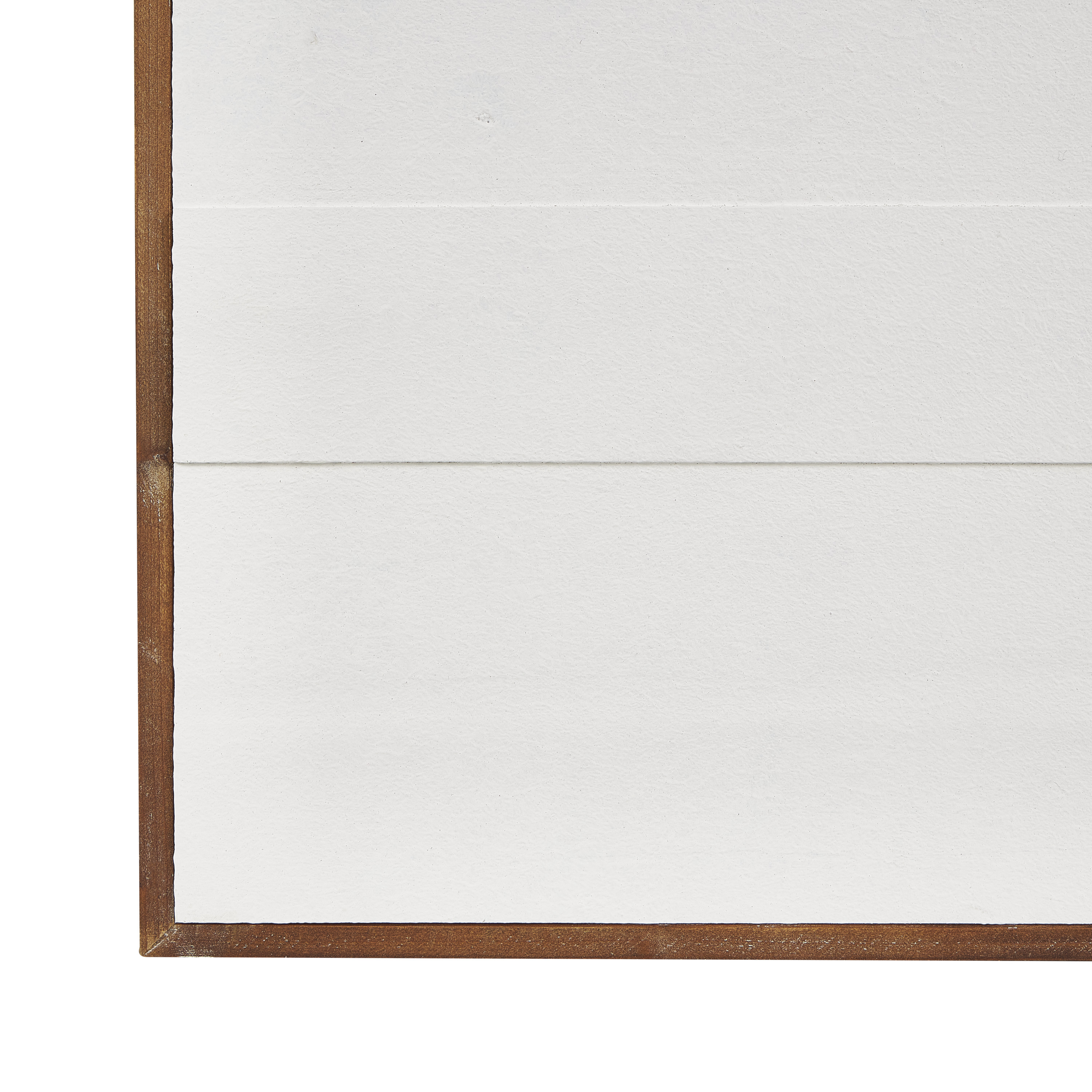 DecMode White Wood Dimensional Geometric Shaped Geometric Wall Decor with Brown Wooden Frame