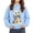 Blue#1, variant on Qingpeng Girls Cartoon Cat Print Hoodie Long Sleeve Pullover Casual Hooded Sweatshirt for Fall