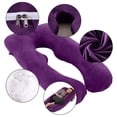 thumbnail image 3 of UNLLLL U shaped Maternity Pillow Cover, 1 Pc Washable Removable Pillowcase, Soft Skin Friendly Crystal Velvet, Without Pillow Filling, for Pregnant Women (59.06x31.50 Ins, Purple), 3 of 8