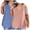 X-Pink, variant on Goodtrade8 2PC Women's Plus Size Summer V-neck Plain Oversized T-shirt