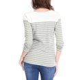thumbnail image 4 of CamiseDe ManLarPaMujer bloque de colorrayas triple color simple Gris claro L, 4 of 7