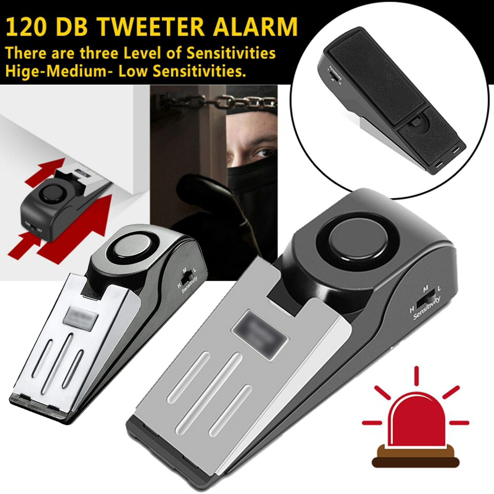 Details about   *NEW* GE Personal Security Door Stop Alarm Door Jamb 120 db Portable 