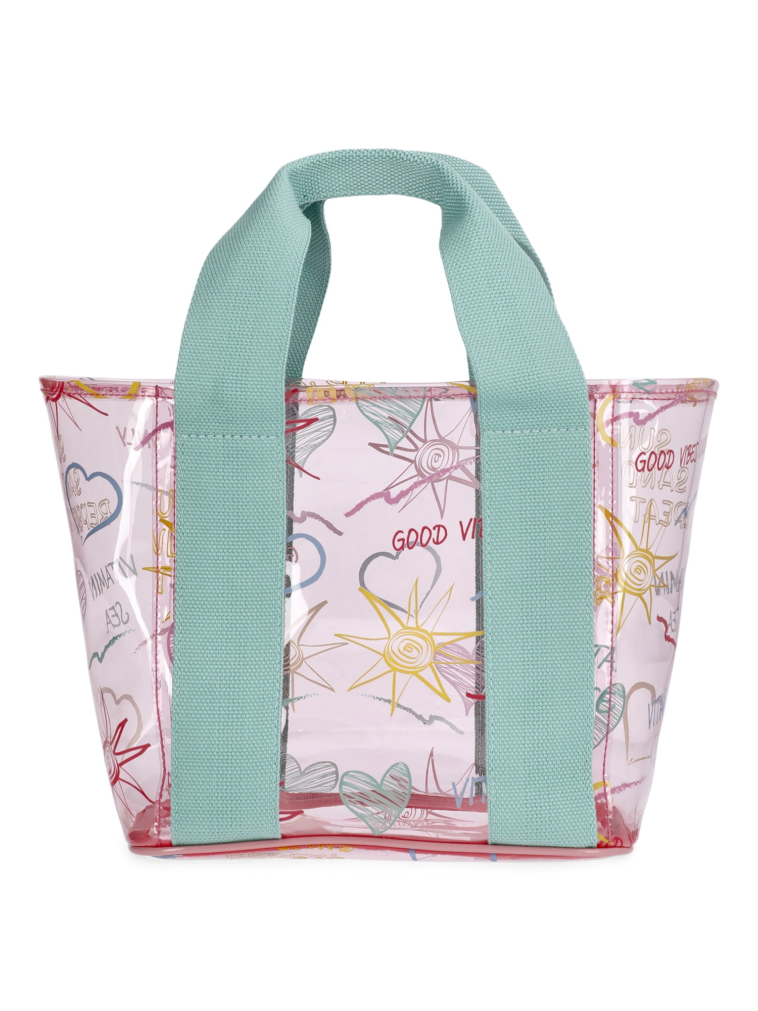 No Boundaries Women's Clear Mini Tote, Multi Color