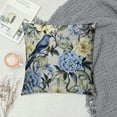 thumbnail image 2 of HENGT  Pillow Covers Colorful Watercolor Blue Hydrangea Hibiscus Iris Leaf and Bird Spring Flowers Patternn,Standard Square Cushion Throw Cover for Couch Bedroom Living, 2 of 5