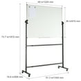 BENTISM Rolling Whiteboard Doublesided Mobile Whiteboard 48 x