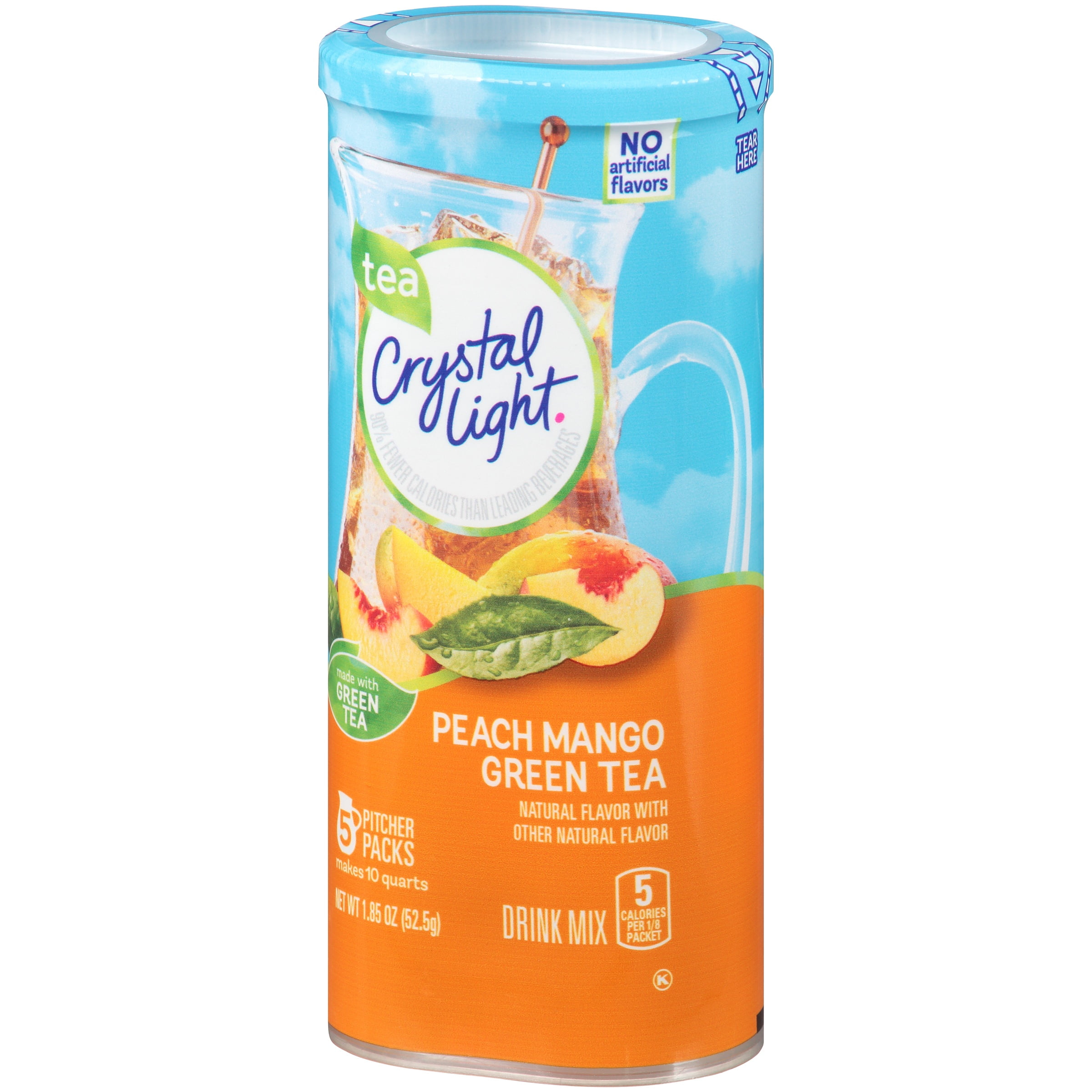 12Cans - Crystal Light Peach Mango Green Tea Drink Mix Canister | eBay
