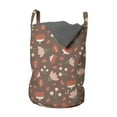 thumbnail image 1 of Botanical Laundry Bag, Scattered Berry Leaves Flowers Plantation Herbs Meadow Layout, Basket with Handles Drawstring Closure for Laundromats, 13" x 19", Pale Chocolate and Multicolor, by Ambesonne, 1 of 4