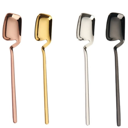 

4 Pcs Appetizer Small Forks and Demitasse Spoons Dessert Forks Stainless Steel 2-Tine Portable Cocktail Salad Fruit Forks for Party Travel Dessert Coffee Espresso Flatware Spoon*4pcs pinshui