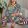 thumbnail image 6 of Pofeuu Trendy Colorful Pineapples 1 Print Womens Pajamas Set Long Sleeve Sleepwear Button Down Nightwear Soft Pj Lounge Sets Button Down Pajamas Women-X-Large, 6 of 7