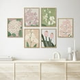 thumbnail image 2 of PixonSign Framed Canvas Print Wall Art Set - Blush Pink Pastel Wildflower Floral Posters - Set of 6 Vintage Retro Antique Mixed Media Country Cultural Art Wall Décor - 8"x10"x6 Natural, 2 of 5
