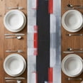 thumbnail image 6 of Red Black Modern Table Runner - 36 Inch Long, Kitchen Dining Table Runner Dresser Scarves, Abstract Oil Painting Geometric Artwork Farmhouse Decor for Coffee Tables Wedding Party Banquet, 6 of 8