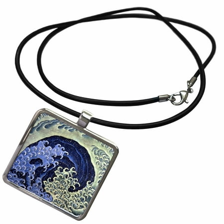 - 3dRose Image of Famous Japanese Painting Of Feminine Wave - Necklace with Pendant (ncl_234280_1)