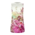 thumbnail image 4 of Wycnly Tank Tops for Women Lightweight Loose Fit Pleated Swing Tunic Tops Summer Floral Print Square Neck Sleeveless Shirts Fashion Blouses Hot Pink m, 4 of 5