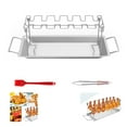 thumbnail image 3 of Chicken Leg and Wing Rack for Grill Smoker Oven Easy to Use 14 Slots Chicken Leg Rack Stainless Steel Chicken Wing Rack Chicken Drumstick Holder for Perfect Cook, 3 of 9