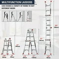 thumbnail image 2 of stealth folding ladder, 13 ft aluminum extension ladder, 300 lbs load capacity, portable telescoping ladder with non-slip rubber, multi-position step ladders, smart utility for working indoor/outdoor, 2 of 2