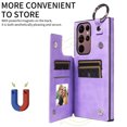 thumbnail image 3 of Nalacover for Samsung Galaxy S22 Ultra Wallet Case with Card Slots & Metal Finger Ring, Durable PU Leather Back Double Magnetic Botton Flip Kickstand Purse Shockproof Phone Case,Purple, 3 of 10