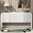 thumbnail image 2 of EUROCO 63" Sideboard Buffet Cabinet with Storage,Large Kitchen Storage Cabinet with 4 Doors and Adjustable Shelves,Wood Coffee Bar Cabinet Buffet Table Console Cabinet for Kitchen Dining Room,White, 2 of 8
