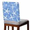 thumbnail image 2 of Summer Blue White Starfish Ocean Marine Life Coastal Chair Covers Set of 6 Chair Back Covers Stretch Removable Washable Chairs Slipcovers Chair Protector for Dining Room Kitchen Party Decor, 2 of 5