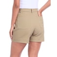 thumbnail image 5 of HDE Women's Twill Chino Shorts 5" Inseam Tailored High Waisted Stretch Short Khaki - XXL, 5 of 7