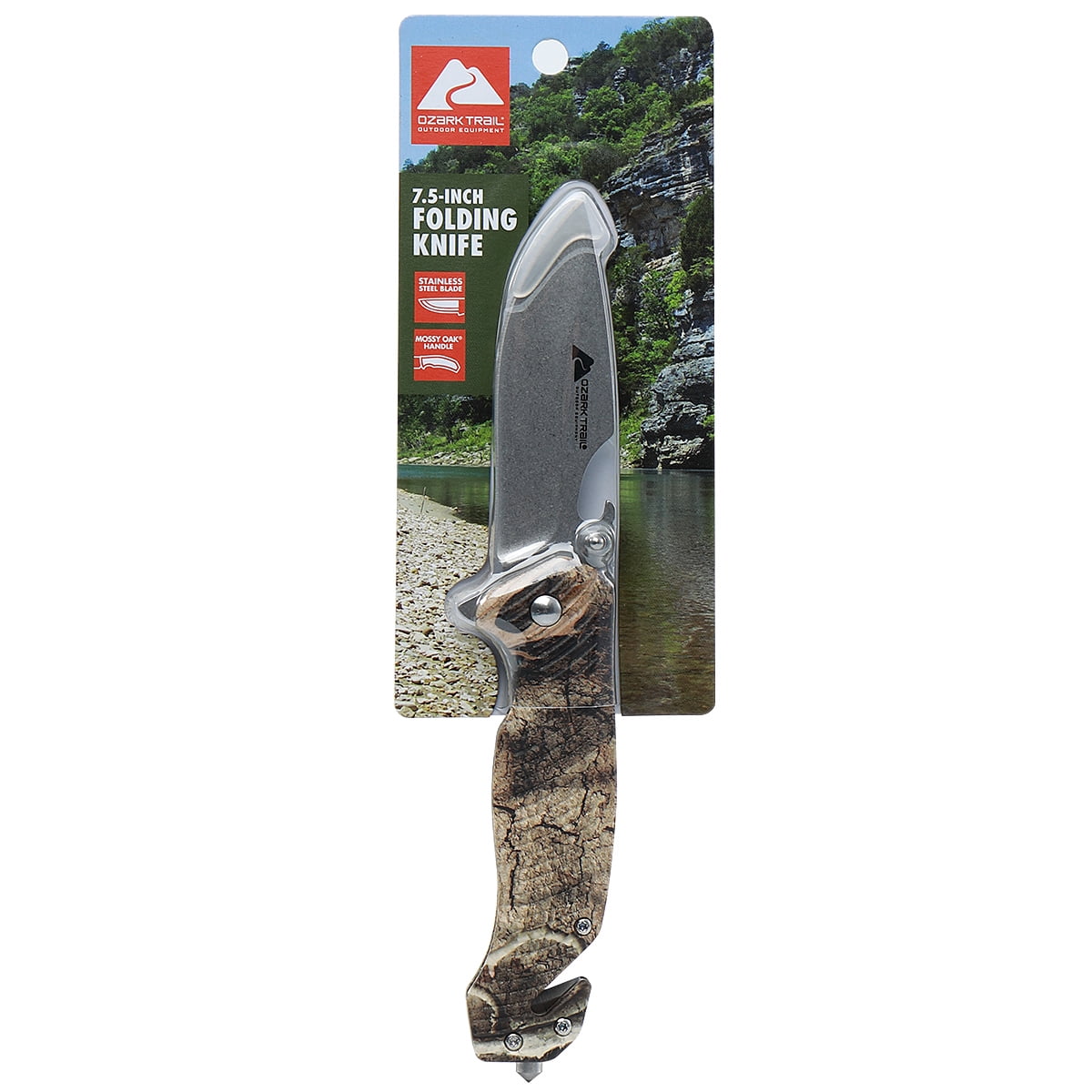 Ozark Trail 4.5 inch Folders for Camping Brown Liner Lock Stainless Steel Pocket Knife for Outdoors