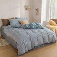 thumbnail image 3 of Brown Blue Mustard Mini Checked Bedding Set, 3 of 11