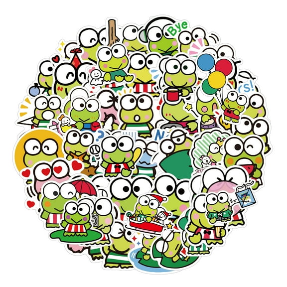 DONNGZAE 200 PCS Cute Sanrio Keroppi Cartoon Stickers for Kids Teens, Vinyl Waterproof Water Bottles Laptop Skateboard Stickers SLO526-0389