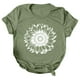 thumbnail image 1 of Gibobby Playera Corte clásico para Mujer Mujeres Casual Girasol Impresión Mangas Cuello Redondo Camiseta Suelta Blusa Tops(Verde,CH), 1 of 4