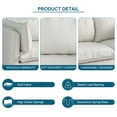 thumbnail image 5 of Mid-Century Sofa Couch, Comfy Upholstered Couch with Tufted Back, Sectional Small Couch for Living Room, Apartment, Lounge, 3 Seater Sofa, White, 5 of 6