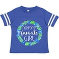 thumbnail image 3 of Inktastic Pop Pop's Favorite Girl Blue Flowers Wreath Girls Toddler T-Shirt, 3 of 5