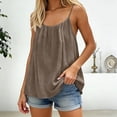 thumbnail image 5 of gakvbuo Summer Tops for Women Sleeveless Backless Cami Tops Boho Ruffle Beach Maxi Tops Linen Tank Tops Adjustable Spaghetti Strap Casual Camisole, 5 of 6