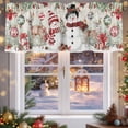 thumbnail image 5 of Christmas Xmas Valances for Windows, 42 x 18in, Elk Ball Snowman Red Poinsettia Bird Rod Pocket Kitchen Valance Curtain Light Filtering Window Treatments for Living Room Bedroom, 1 Panel, 5 of 7
