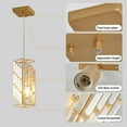 thumbnail image 5 of Miniyam Modern Crystal Pendant Light, 3-Pack Adjustable Hanging Ceiling Lamp for Dining Room, Gold, 5 of 7